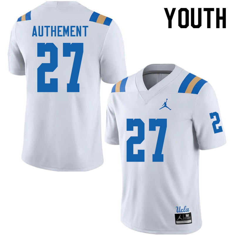 Jordan Brand Youth #27 Ashton Authement UCLA Bruins College Football Jerseys Sale-White